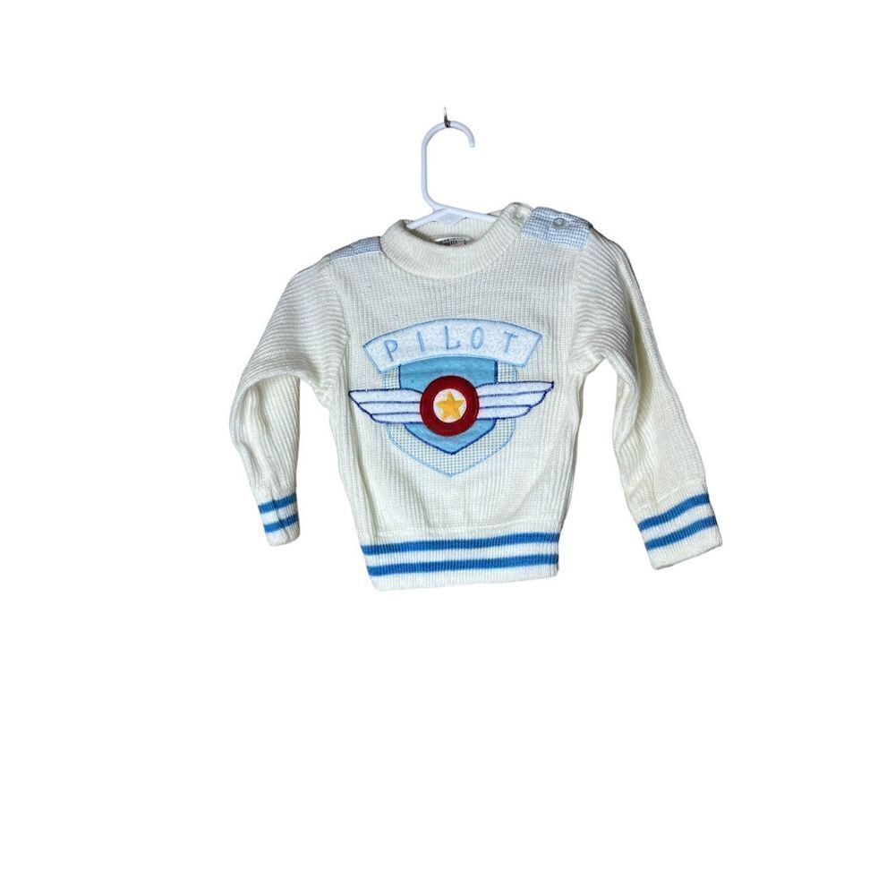 Vintage Small Stars Pilot Sweater Size 18 months